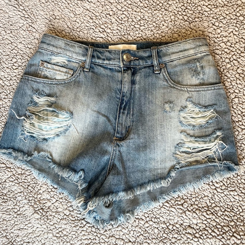 Garage Denim Distressed Shorts Size 1